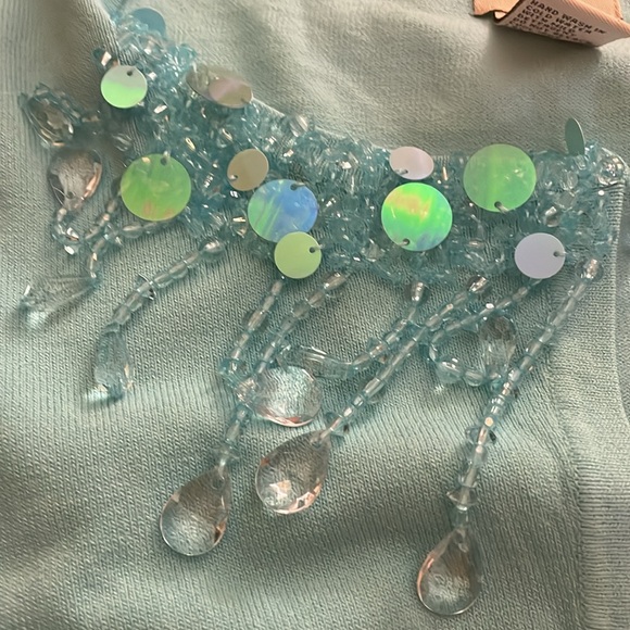 Escio Y2K Beed Embellished Neckline Stretchy Shrug - Picture 3 of 5